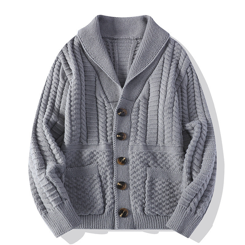 Mænds sweater cardigan langærmet frakke