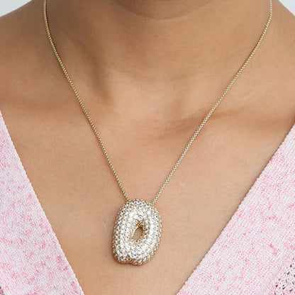 Bubble Initial Diamond Necklace