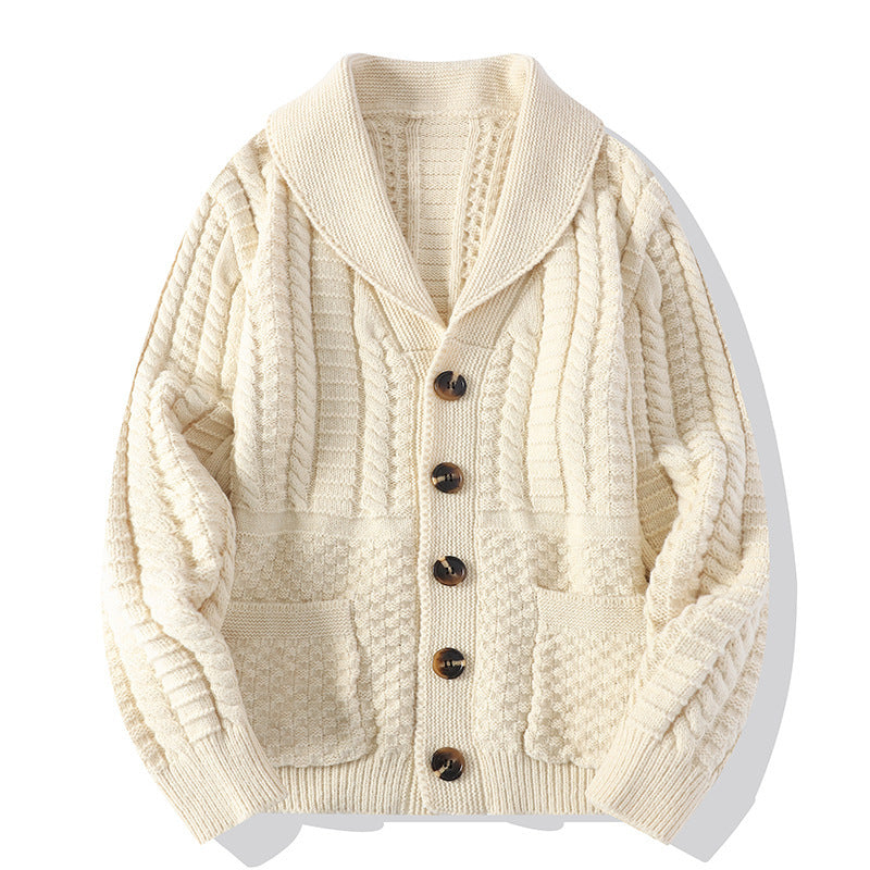Mænds sweater cardigan langærmet frakke