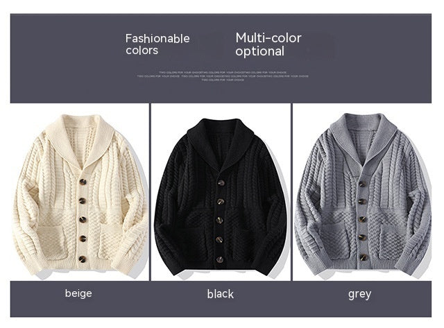 Mænds sweater cardigan langærmet frakke