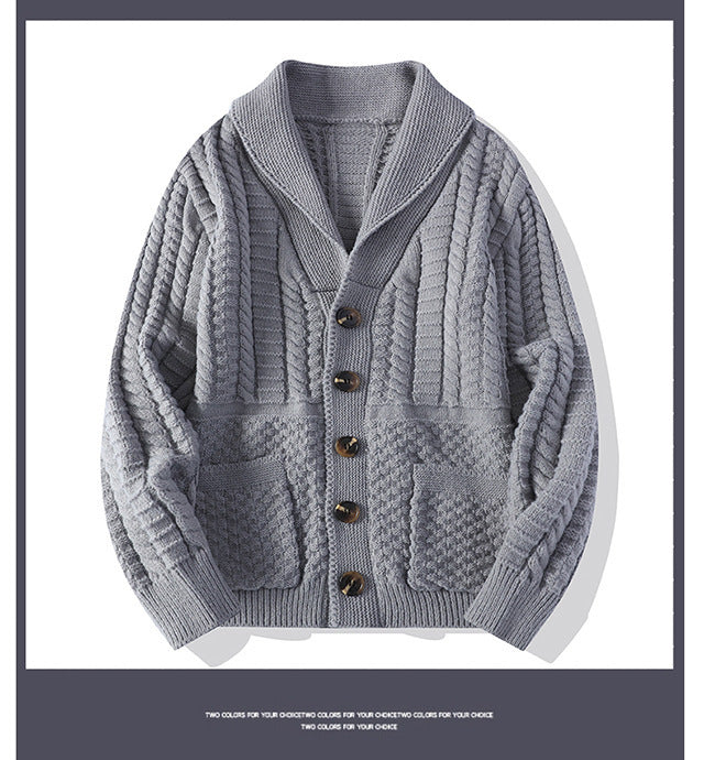 Mænds sweater cardigan langærmet frakke