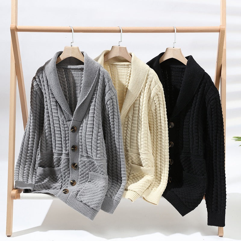 Mænds sweater cardigan langærmet frakke