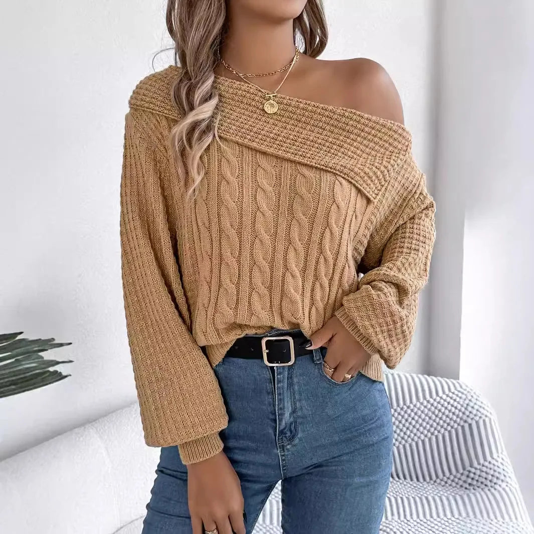 Brise strikket off-skulder sweater