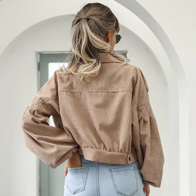Ashbourne beskåret corduroy jakke