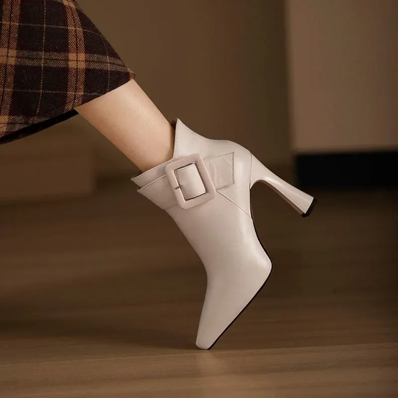 Ashley Buckle Heel Boots