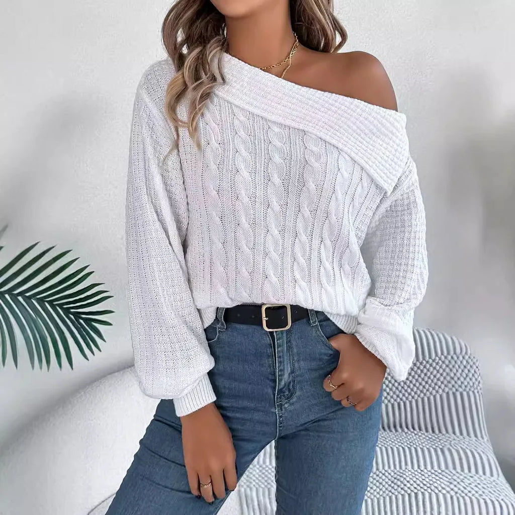 Brise strikket off-skulder sweater