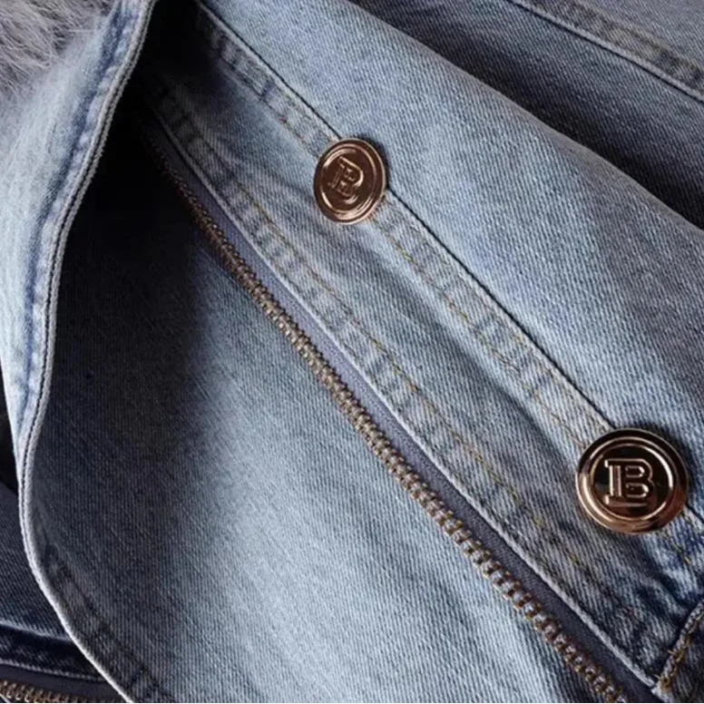 Monroe pels krave denim jakke