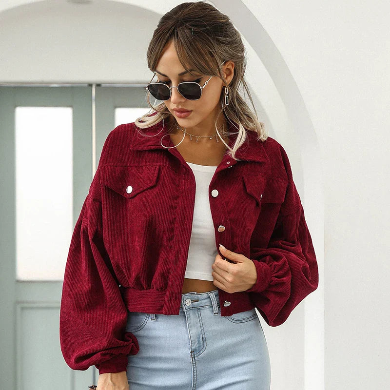Ashbourne beskåret corduroy jakke