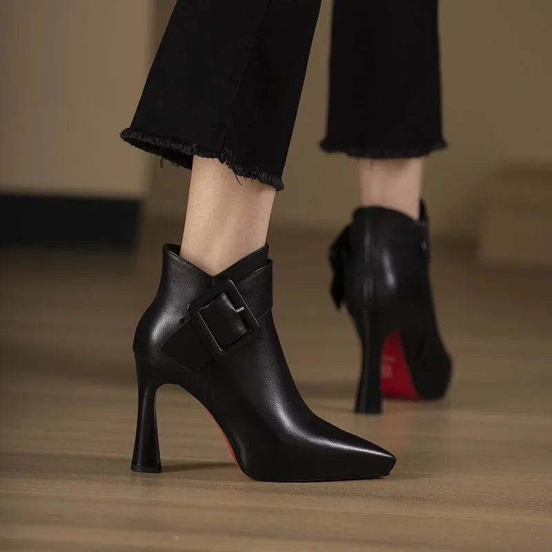 Ashley Buckle Heel Boots