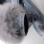 Monroe pels krave denim jakke