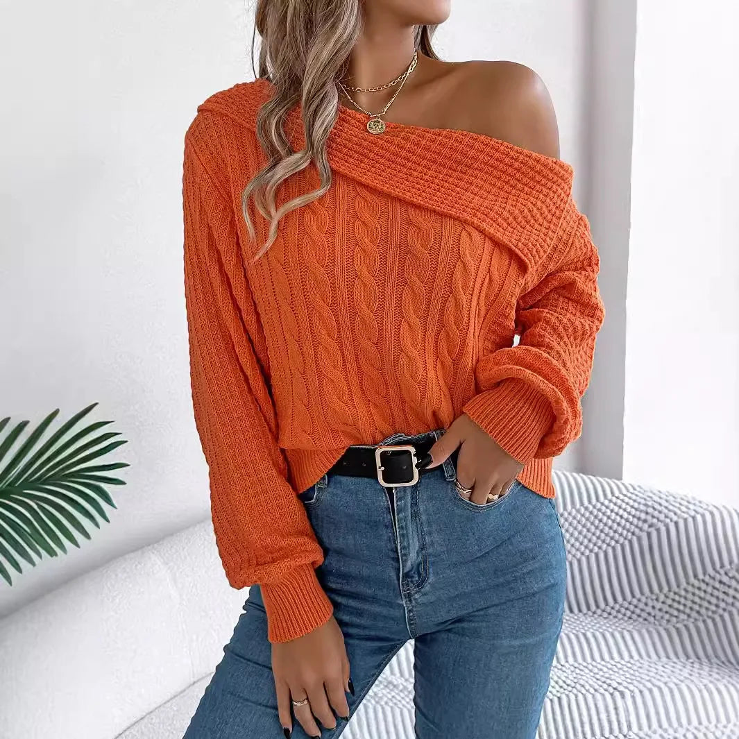 Brise strikket off-skulder sweater
