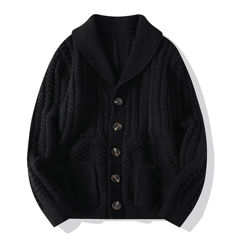 Mænds sweater cardigan langærmet frakke